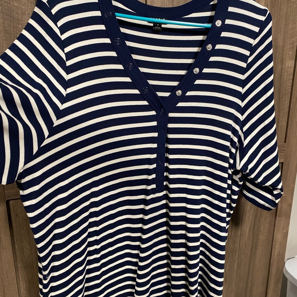 Torrid Navy and White Striped Top - Picture 2 of 5